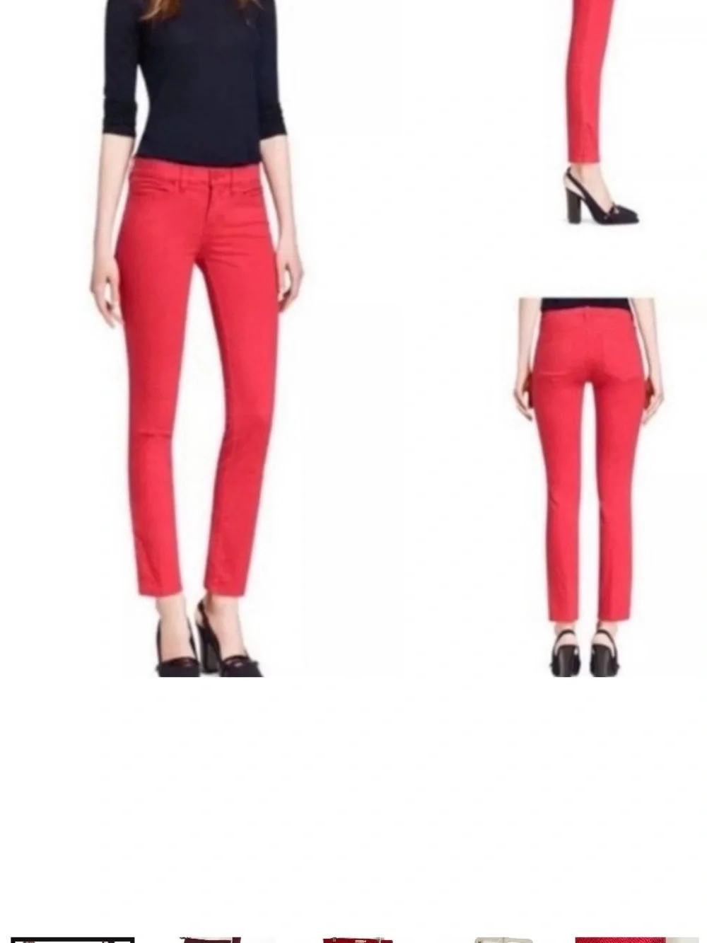 Tory Burch Crimson Cropped Skinny Jeans